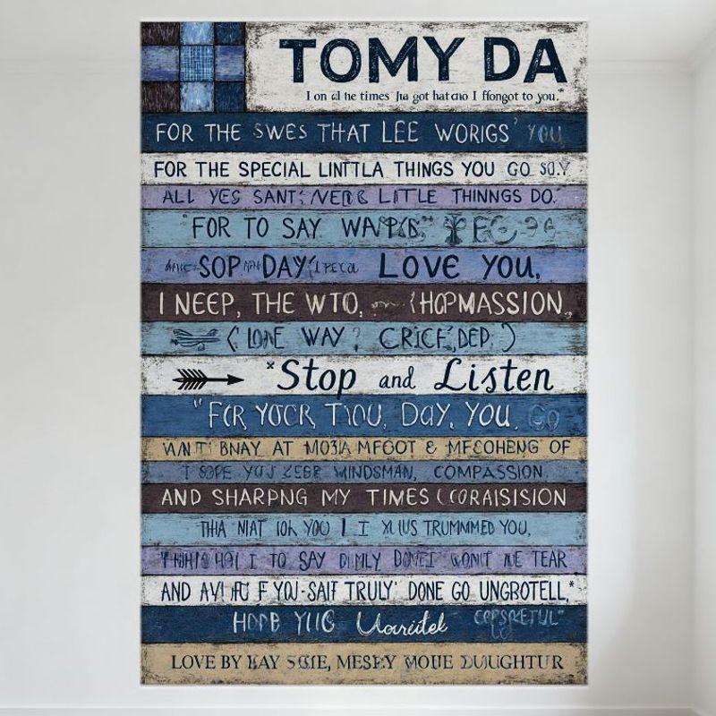 

Personalized Wooden-Style Metal Tin Sign Tomy Da Love Message Poem Plaque Rustic Home Decor for Couple Gratitude Art Wall Decora 20x30cm（7.8x11.8inch）