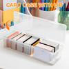 SEWACC Adjustable Divider Transparent Trading Card Storage Box with Lid Large Capacity Portable Organizer