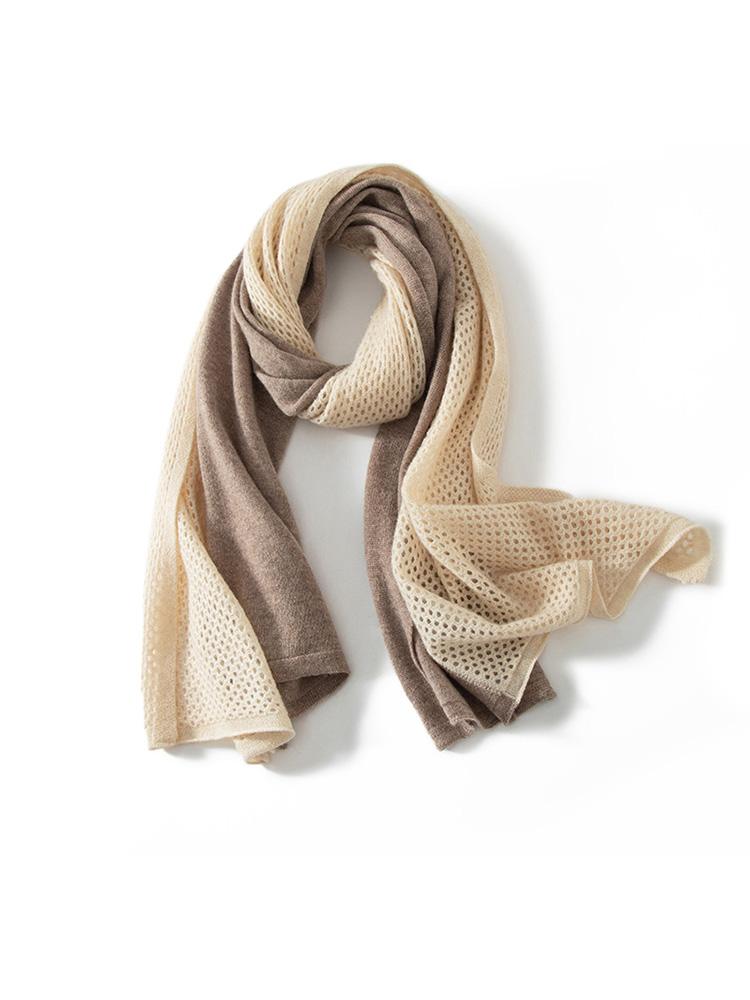 

Color Blocking Patchwork Wool Cashmere Scarf Pashmina Openwork Big Scarves Wrap Shawl Cashmere Hijab Women Light-thin Wraps
