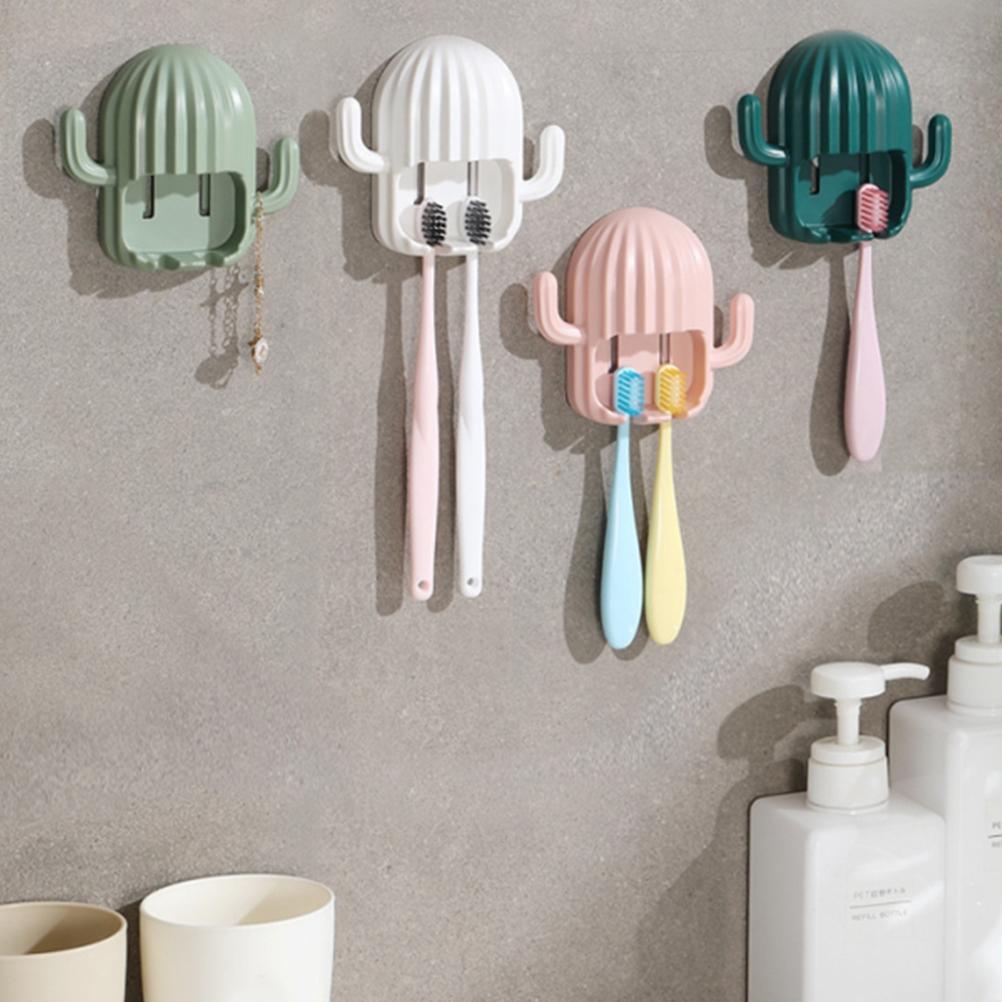 Toothbrush Holders Wall Mounted No Drilling for Bathroom Storage Organizer Bath Home Rack Supplies