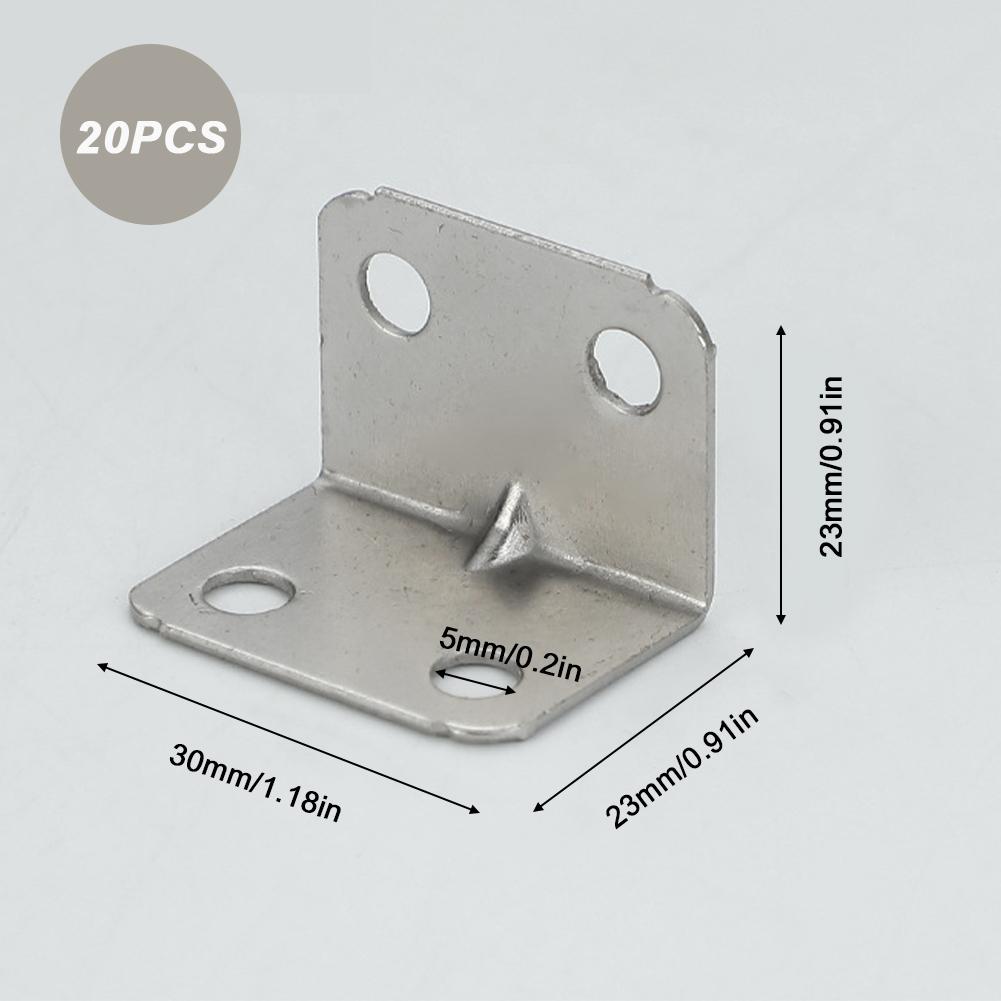 

20pcs Right Angle Thickened Fixed Bracket 90-degree Angle Bracket Fastener Chairs Bookshelves Doors Table Legs Tool Parts 20PCS
