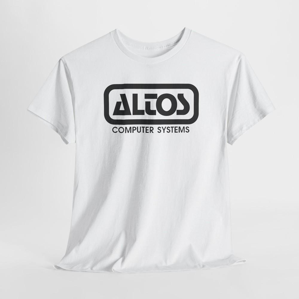 

Vintage Retro Computer Geek Altos Computer Systems Cotton Tshirt Tops Tee 2XL