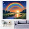 2D Glitter Rainbow Backdrop, Starry Sky & Sunset Scenery Party Background