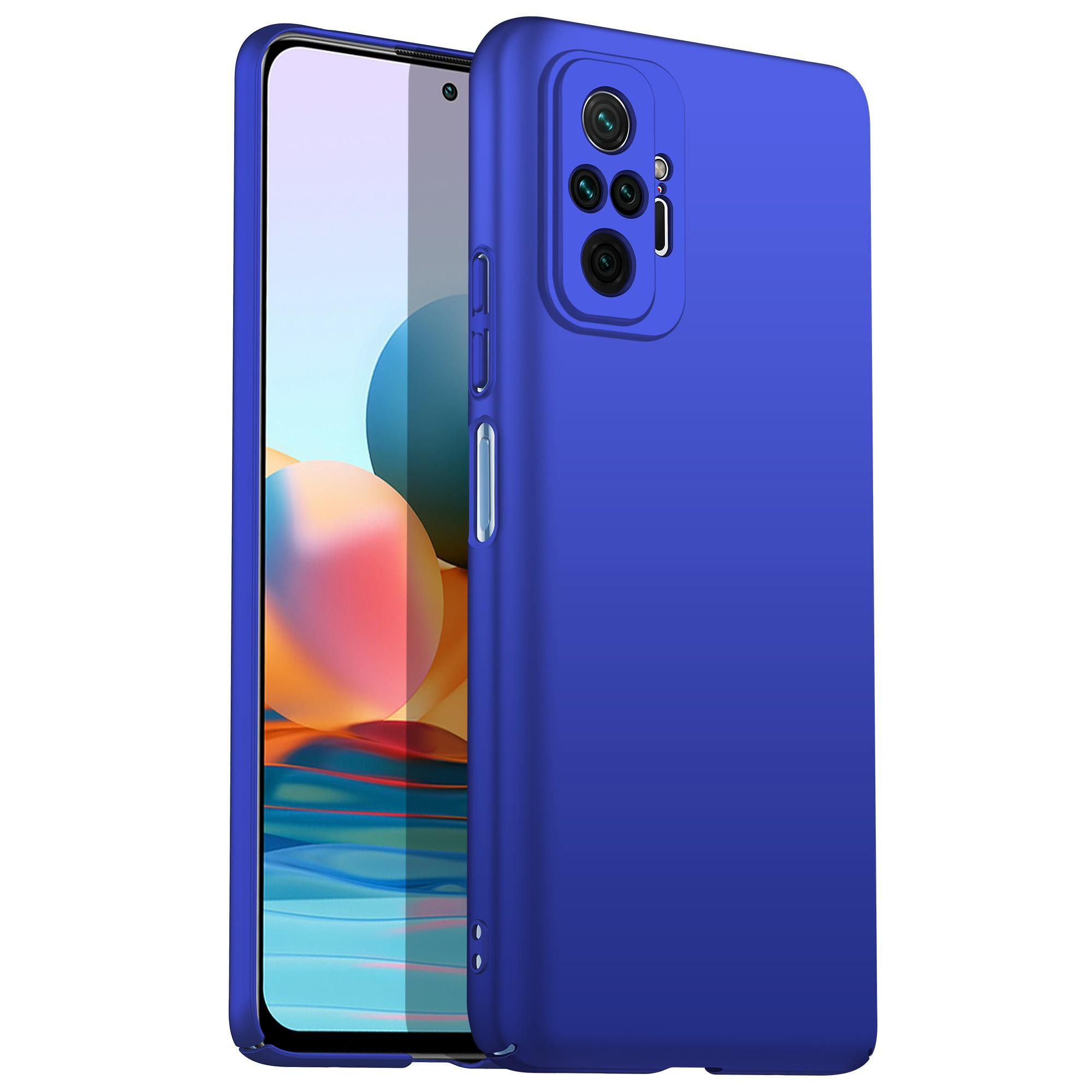

Phone Case for Xiaomi Redmi Note 10 Pro 4G (Global)/(India)/Note 10 Pro Max 4G Solid Color PC Phone Cover Blue