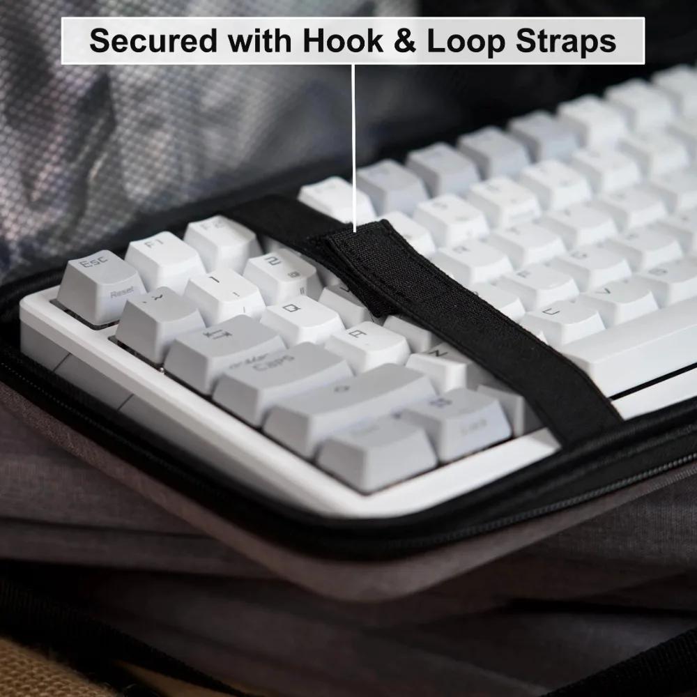EVA Hard Shell Dustproof and Waterproof Keyboard Bag Mechanical Keyboard Storage Bag Suitable for 61/68/98%full-size Keyboards