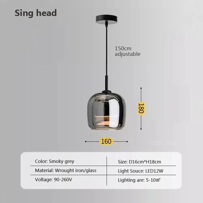 

Светодиодные люстры Nordic Glass, роскошный подвесной светильник, современный минималистский подвесной светильник, декоративное внутреннее освещение Warm White