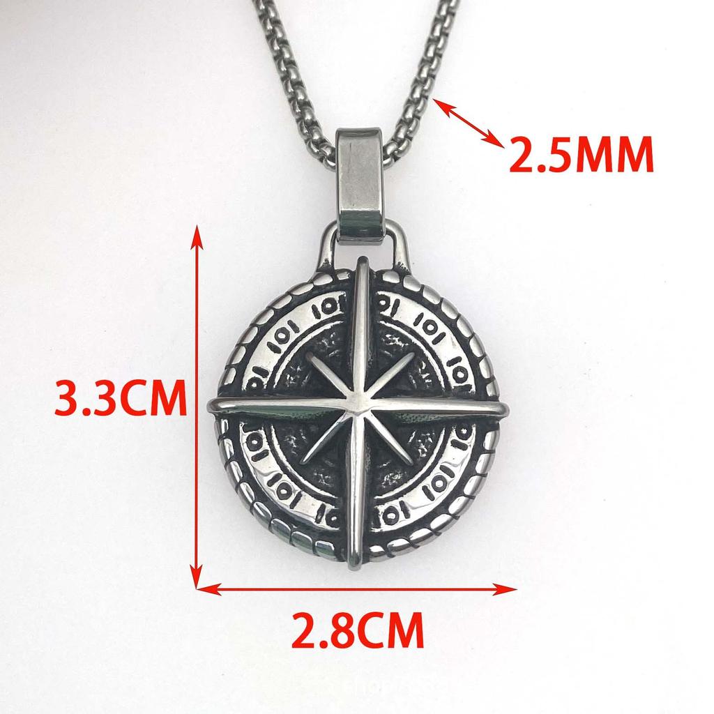 Necklace Compass Hip Hop Light Luxury Versatile Pendant