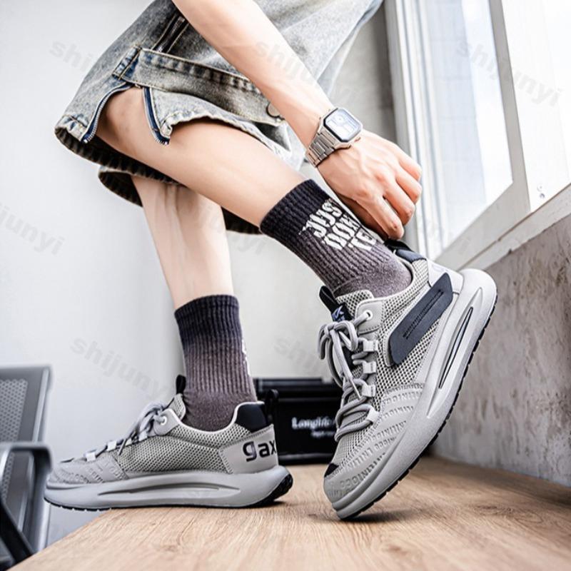 Fashion Men's Fashion Trend Casual Shoes 2025 Summer New Mesh Breathable Comfortable Thick Soled Shoes Versatile Low Top Chunky sneakers