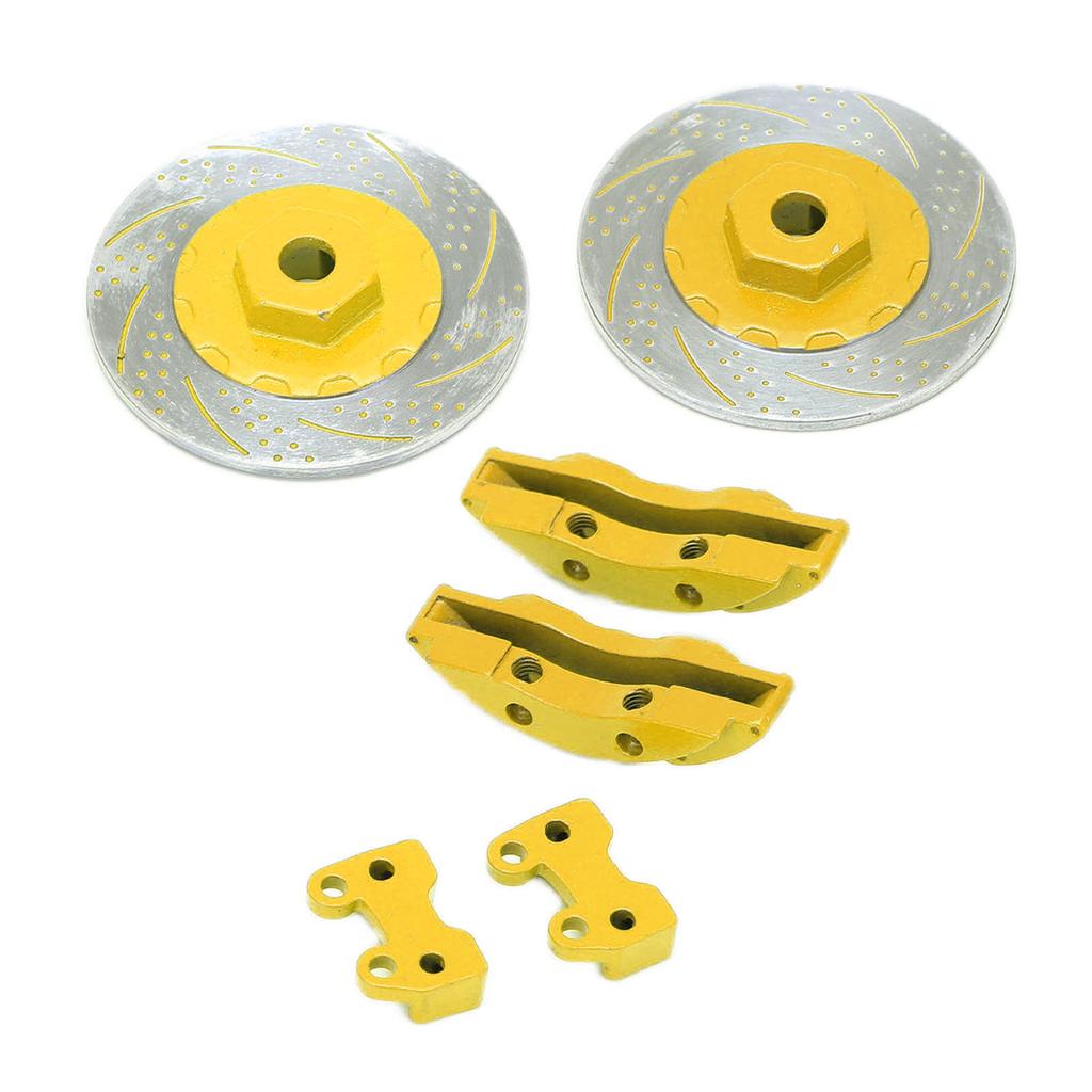 2pcs RC Brake Disc RC Simulation Aluminum Wheel Brake Discs for TRAXXAS TRX4 TRX6Yellow