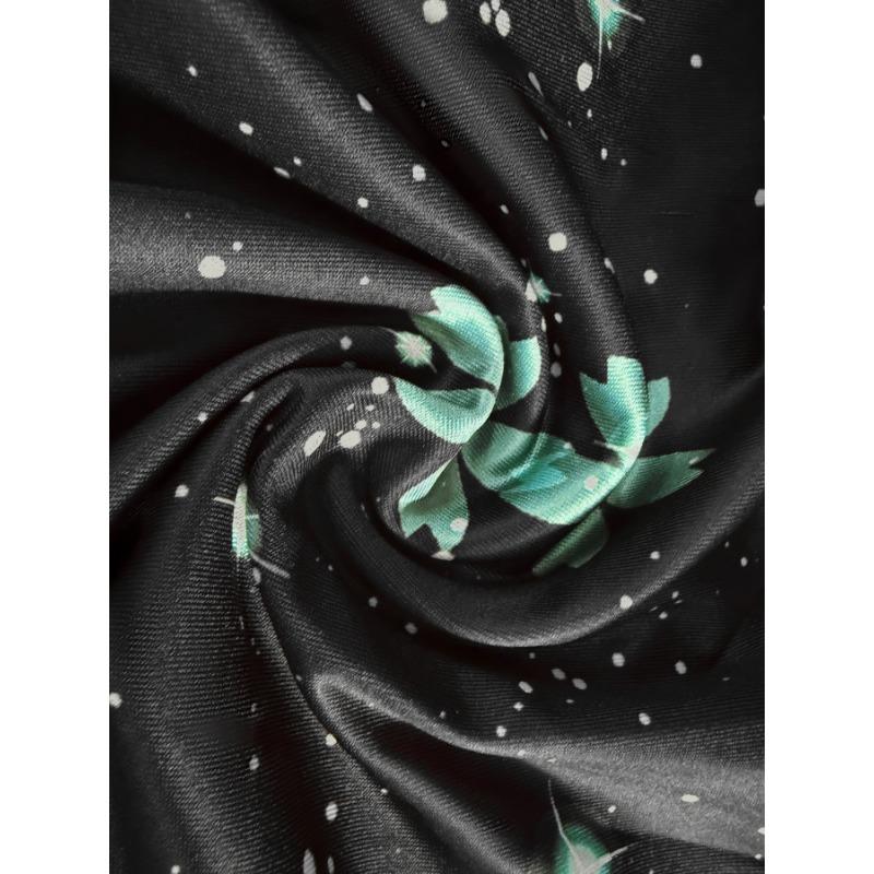 Plus Size Lady Suit Round Neck New Summer Casual Large Size Lucky Grass Print Short-Sleeved T-Shirt Pants Two-Piece Suit
