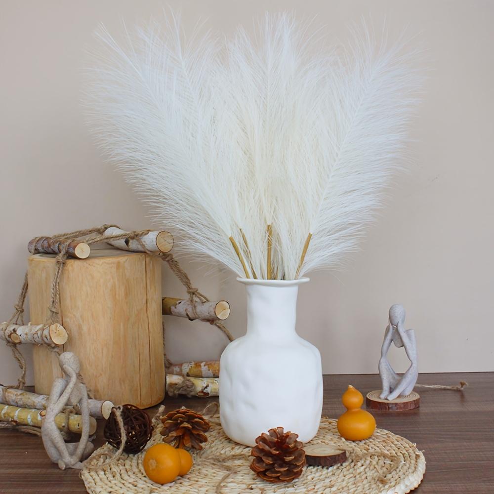 10pcs Artificial Pampas Grass Bouquets - 21.65inch Tall Fabric Feather Decor, Boho Nordic Home Decor for Weddings, Parties, Living Room, Bedroom