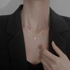 IF ME 1PCS Fashion Light Luxury Cross Pendant Necklaces for Women Gold Silver Color Clavicle Chain Necklace Jewelry