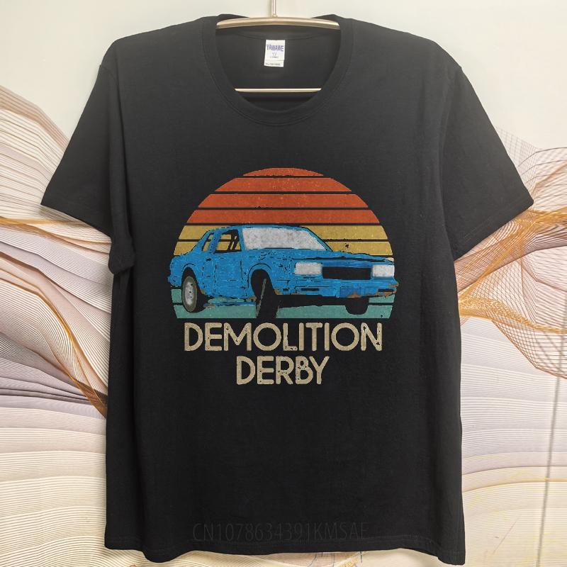 Plus Size Tshirt Soft For Men Oneck T Shirt Daily Wear Demolition Derby Car Sunset Minimalist For Man Tops Quick Dry Shirt
