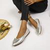 Mote Hot Sale Sko Dame 2024 Nye Luksuriøse Krystall Mote Damesko Myke og Komfortable Sammenleggbare Dame Ballerinas Sko Zapatos