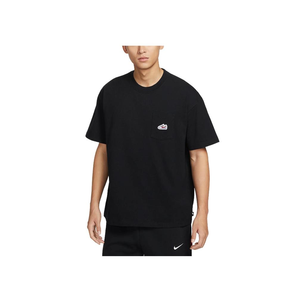 Nike Roupa Esportiva Confortável Moda Versátil Camiseta Manga Curta Masculina Tops Preto IB1383010
