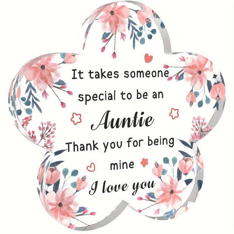 

2D Flat, Auntie Appreciation Acrylic Decorative Plaque, Suitable for wall decoration, porch, room, villa, accents Home, Hallway, or Workplace - Rustic 10*10cm
