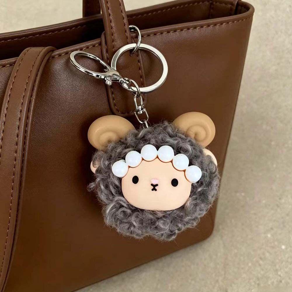 Mini Size Miniature Plush Sheep Doll Pastel Colors Animal Hanging Ornament Trendy Girls
