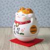 Yakushi Kiln Maneki-neko (Tiger) - Viel Glück, Kullerbauch (mit Glücksaufkleber)