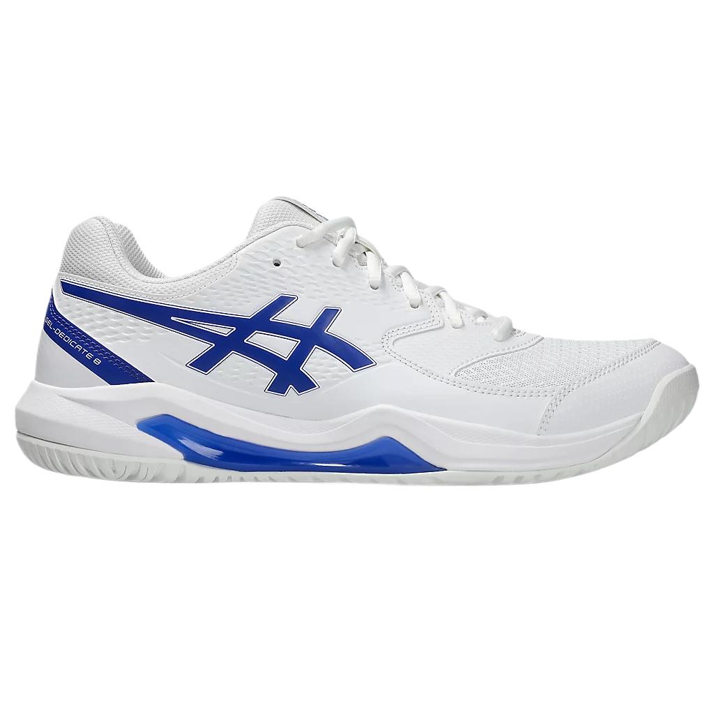 Asics Scarpe da Ginnastica da Uomo Gel Dedicate 8 Bianco Blu Cobalto Scuro 1041A408-106