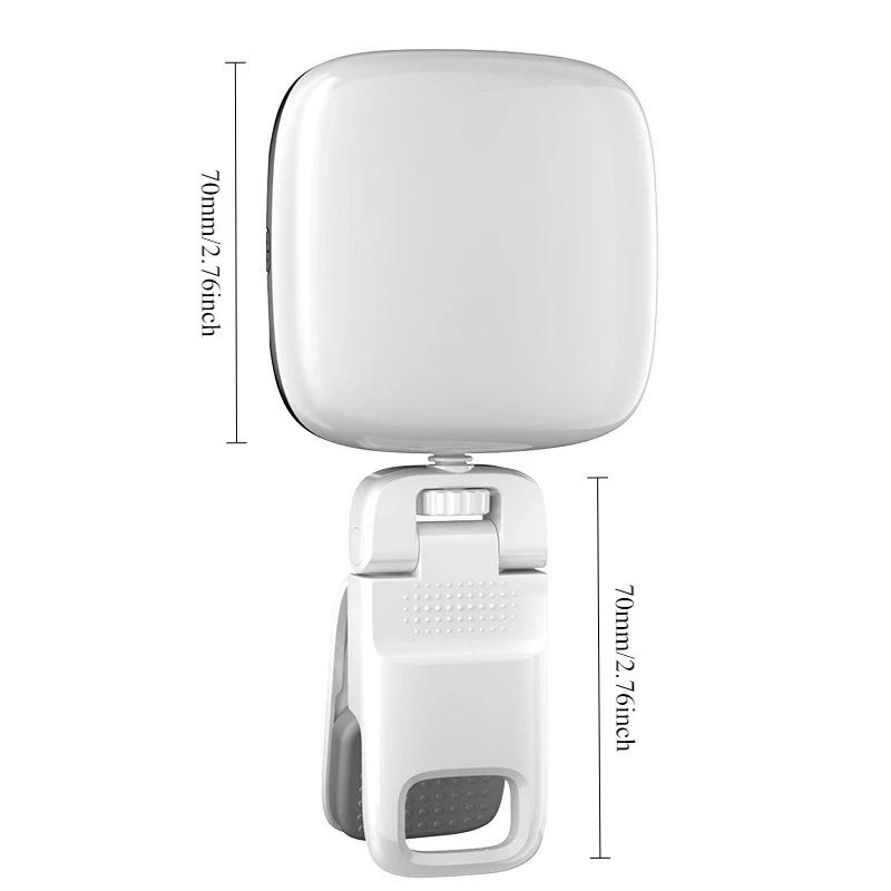 Mini LED Selfie Fill Light 3 Colors 360° Adjustable Clip On Phone Laptop for TK Vlog Makeup Live Video USB Charging Photo Light