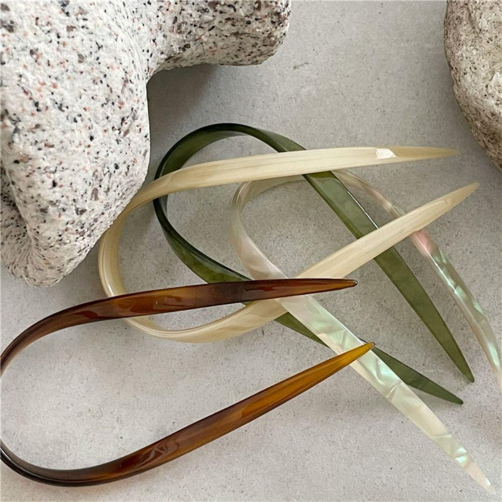 Korejské acetátové vlasy Vidlička do vlasů Tyč do vlasů Jednoduchý design Sponky do vlasů Ženy Dívčí Držák na culík Starověké vlasové doplňky