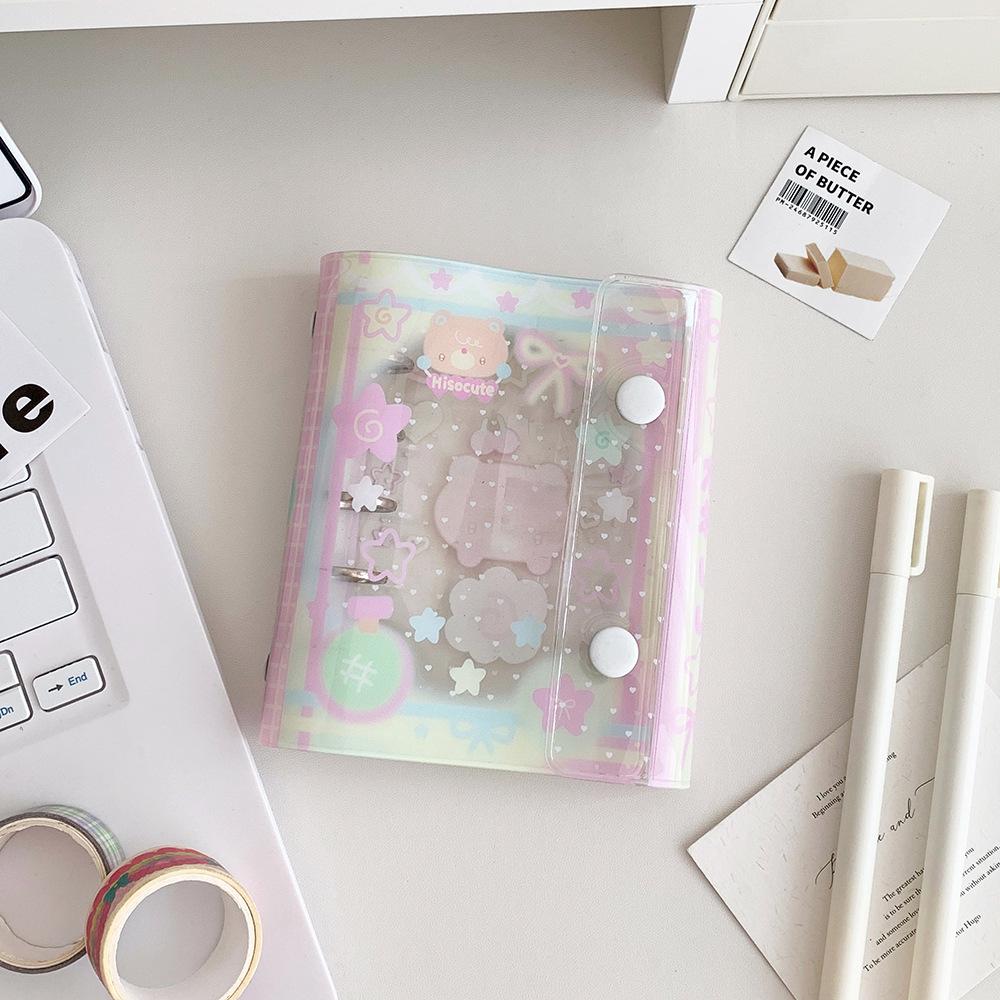 

Hisocute Летний Прозрачный Блокнот M5 на Разъемных Листах Дневник Коттеджа с Двойными Кнопками для Женщин