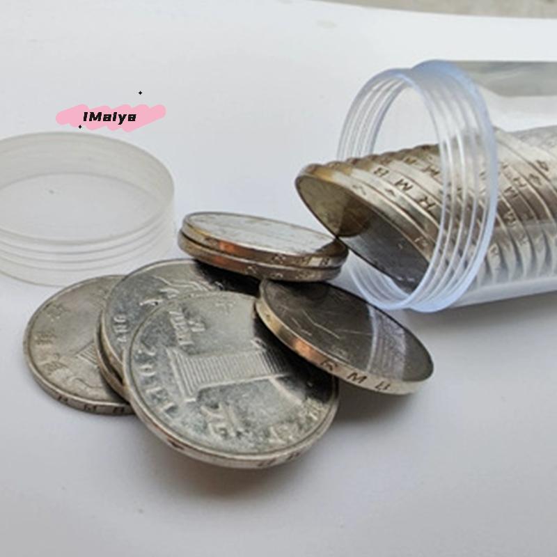 M-19-32mm Tubo Porta Monete in Plastica Trasparente Tubo Protettivo Porta Raccolta Monete Portamonete Portafoglio Proteggi Contenitore Erogatore di Monete