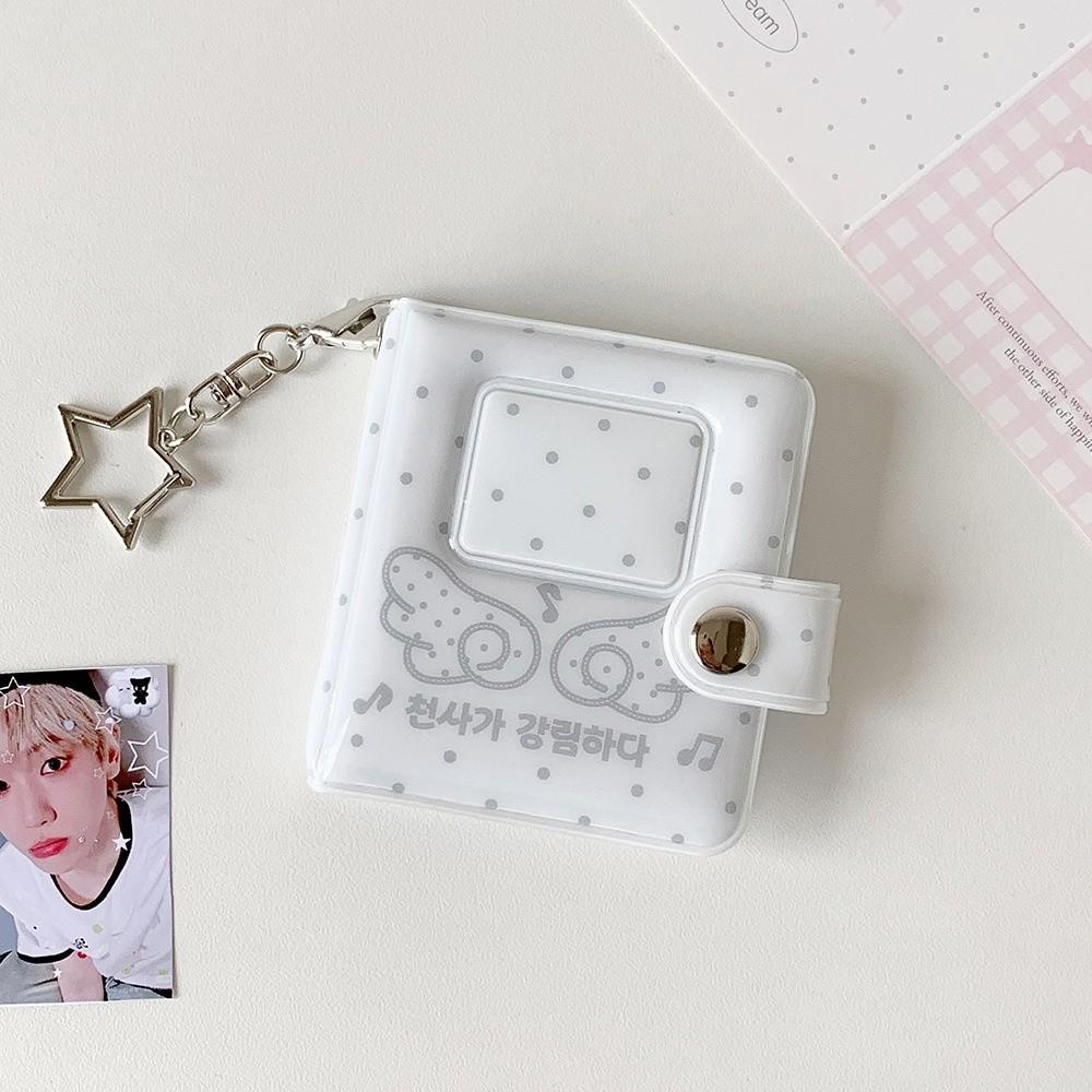 2-Inch Mini Photo Album Angel Wings Card Storage Book Kawaii Photo Card Holder  Bag Decoration