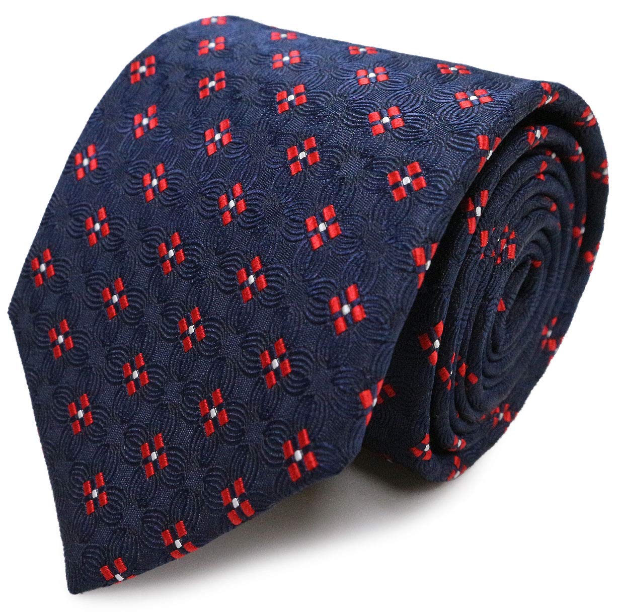 

Галстук Brand Made in Floral Jacquard Woven Petite Navy x [Michiko London], Япония, 100% шелк, плетение, узор, (Модель B: красный)