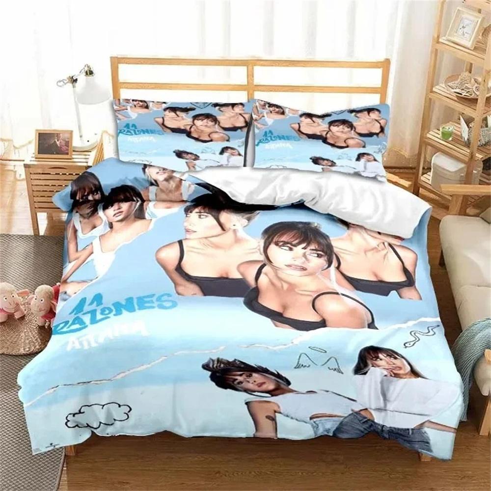 3D Print Spanish Singer A-Aitana Bedding Set,Duvet Cover Bed Set Quilt Cover Pillowcase,King Queen Twin Size Boys Girls Adults