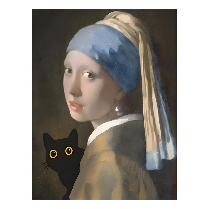 Van Gogh Black Cat Sunflowers Funny Art Matisse Monet Canvas Painting Posters And Prints Wall Pictures For Living Room Decor