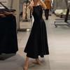 Damenkleidung Sommer Neu, Amazon grenzüberschreitend Europa und die Vereinigten Staaten, modisches und elegantes einfarbiges Rundhals-Schmal geschnittenes Kleid