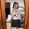 American Retro Letter Printing Short-sleeved T-shirt Women's Summer New High-end Loose and Thin Cotton Half-sleeved 