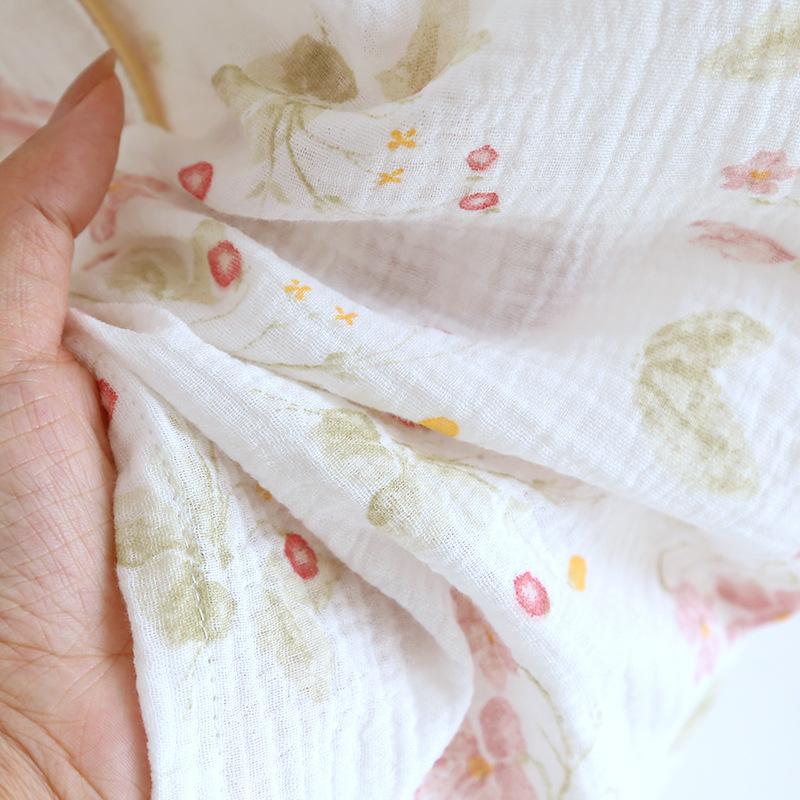 2026 New Spring/Summer Women's Pajama Set 100% Cotton Crepe Short Sleeve+Shorts+Pants 3-Piece Thin cardigan Home Clothes Ladies