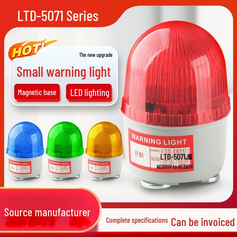Magnetic LED Strobe Warning Light LTD-5071J, 12V/24V/220V Alarm with Strong Magnet