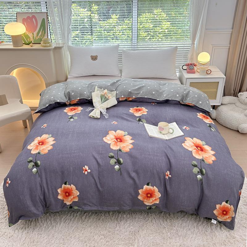 1Pc Sweet Red Flowers Duvet Cover Botanical Floral Pattern Comforter Cover Skin-friendly Comfortable Bedding Bedroom Decor