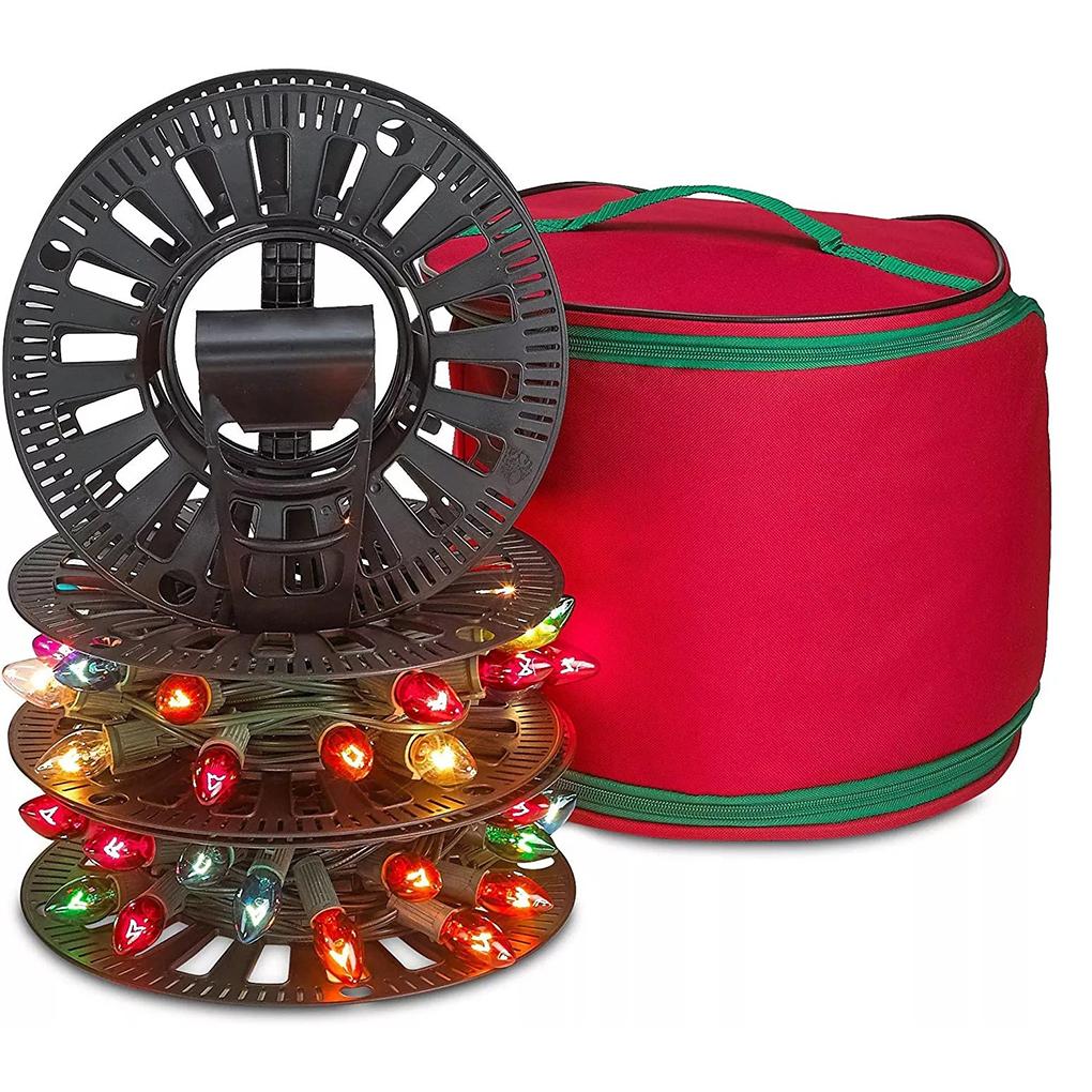 Christmas Light Storage Box - U-Zipper Tear Proof Multifunctional Holiday Storage Bag for LED String Lights Christmas Decoration