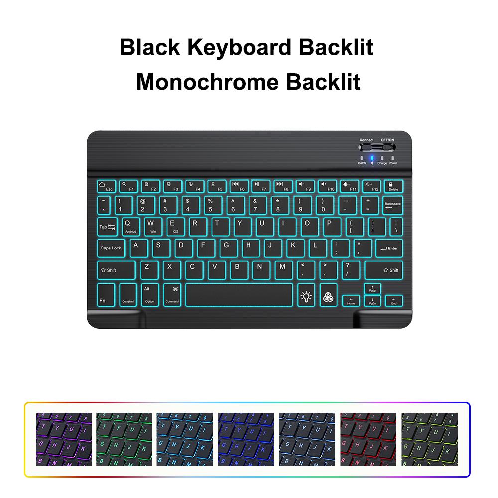 10 inç Arka Aydınlatmalı Bluetooth Klavye Fare IOS Android Windows İçin, iPad İçin Arka Aydınlatmalı Klavye, Samsung Tablet İçin Kablosuz Teclado