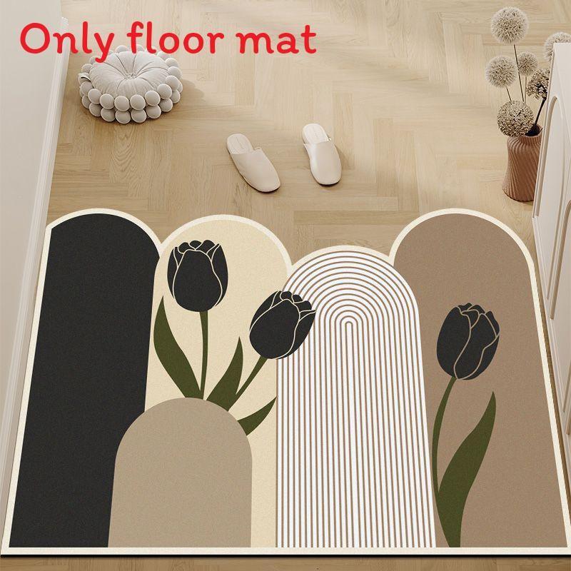 Print Daisy Tulip Pattern Floor Mat Bathroom Anti Slip Mats Wearproof Fashion