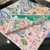 Silk Scarves Wraps Double Printed Twill Silk Scarf Women Shawls Luxury Design Hijabs Fashion Square Curled Shawl 90Cm