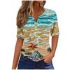 Summer Fashion 2026 New Women's Clothing 3D Butterfly Print V-Neck Three-Button Short Sleeve T-Shirt