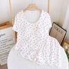 Japanese Round Neck Loungewear Summer Casual Short-sleeved Shorts Set Thin Two-piece Set Cotton Summer Chest Pad Pajamas