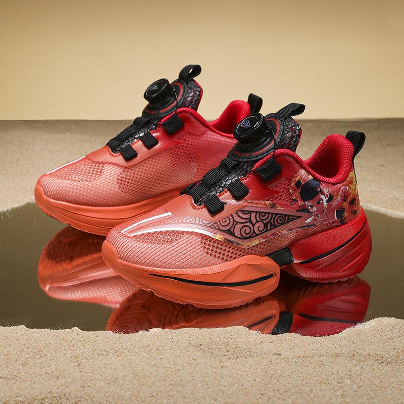 Nezha Aobing limited classmates boys sports shoes 2025 summer breathable single net children's lightweight running shoes