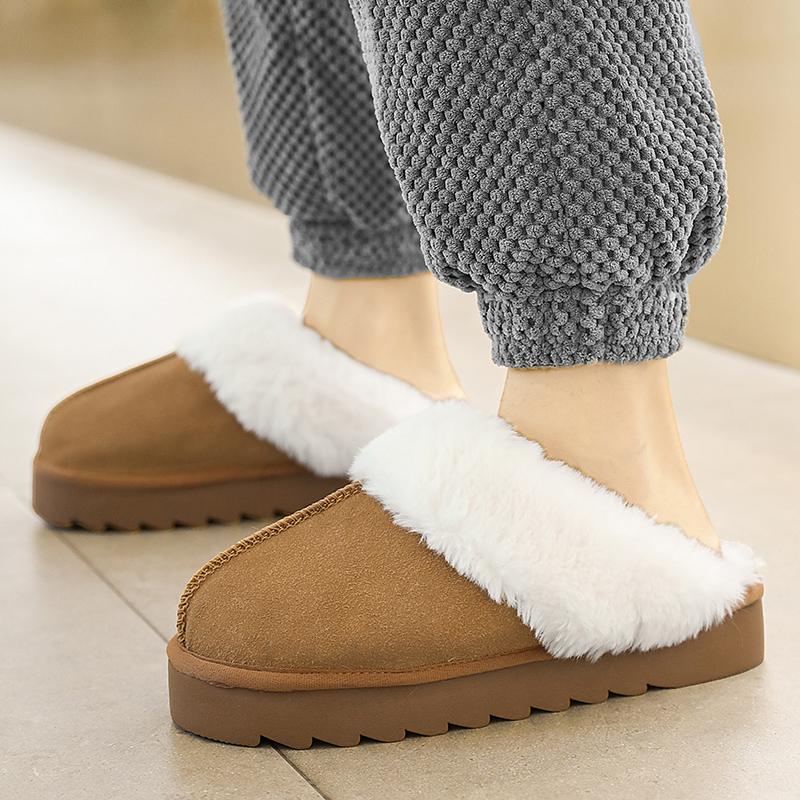 Moda Inverno Leggere Tinta Unita Antiscivolo Resistenti all'Usura Velluto Calde Pantofole Casual Mezzo Supporto Cotone Pantofole 36-43