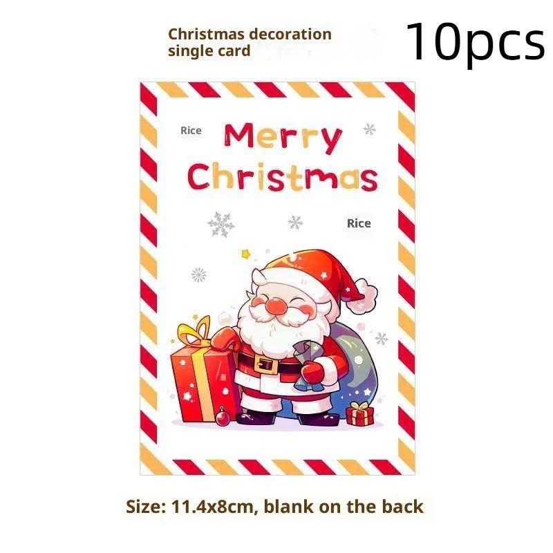 10Pcs Christmas Cards, Handwritten Thanks, Blessings, Messages, Gifts, Decorations, Small Cards, Parties, Birthdays, Holidays