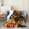 Movie Night Popcorn Printed Blanket for Sofa Bed Travel Camping Living Room Office Conditioning Blanket for All Seasons Gifts