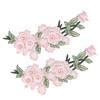 2pcs Flower Design DIY Clothing Accessories Cotton Iron-On Patch Unique Flower Cotton Patch  Vests