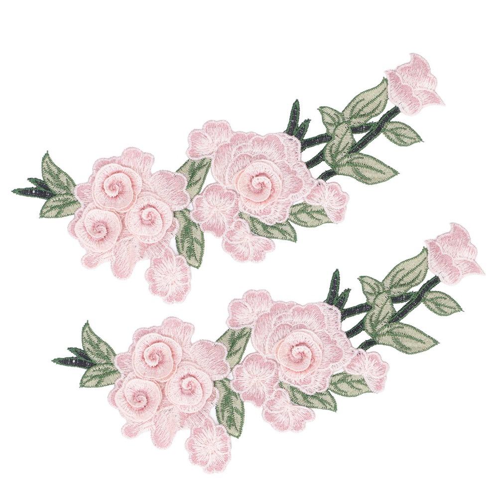 2pcs Flower Design DIY Clothing Accessories Cotton Flower Cotton Patch Unique Iron-On Patch  Vests