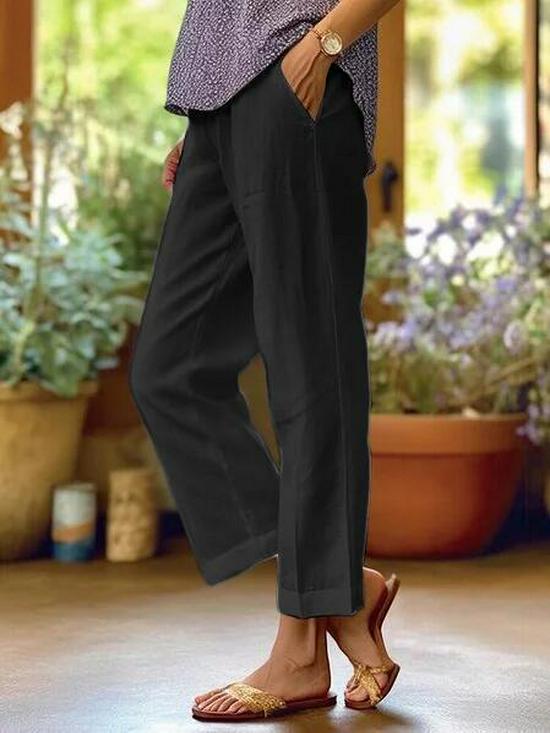 2023 Women's Cotton Linen Loose Straight-Leg Casual Fashion Pants