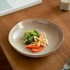 Japanische, gealterte Keramikschale mit offener Öffnung für Salat & Pasta